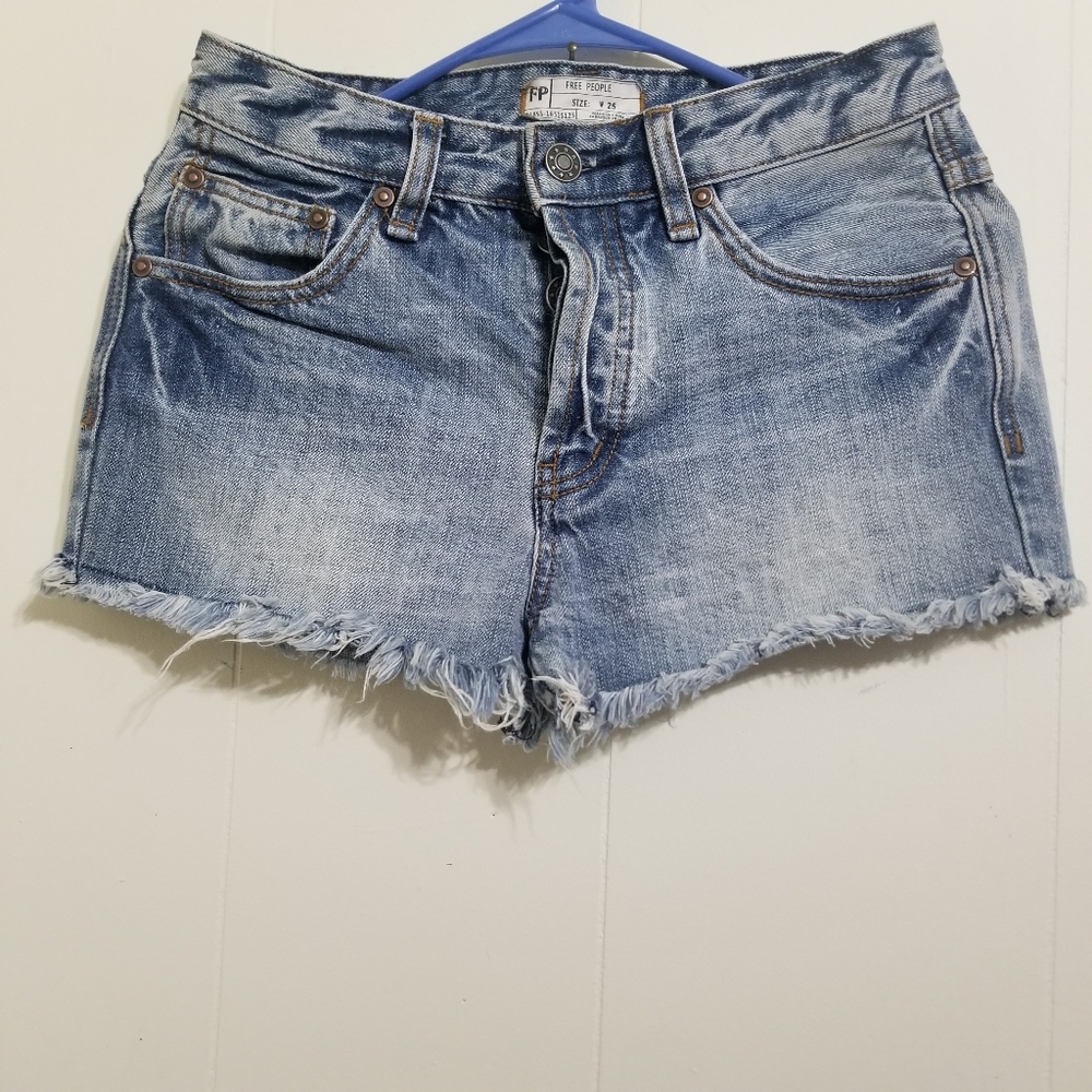 Free People 5 Button-Fly, Jeans Shorts